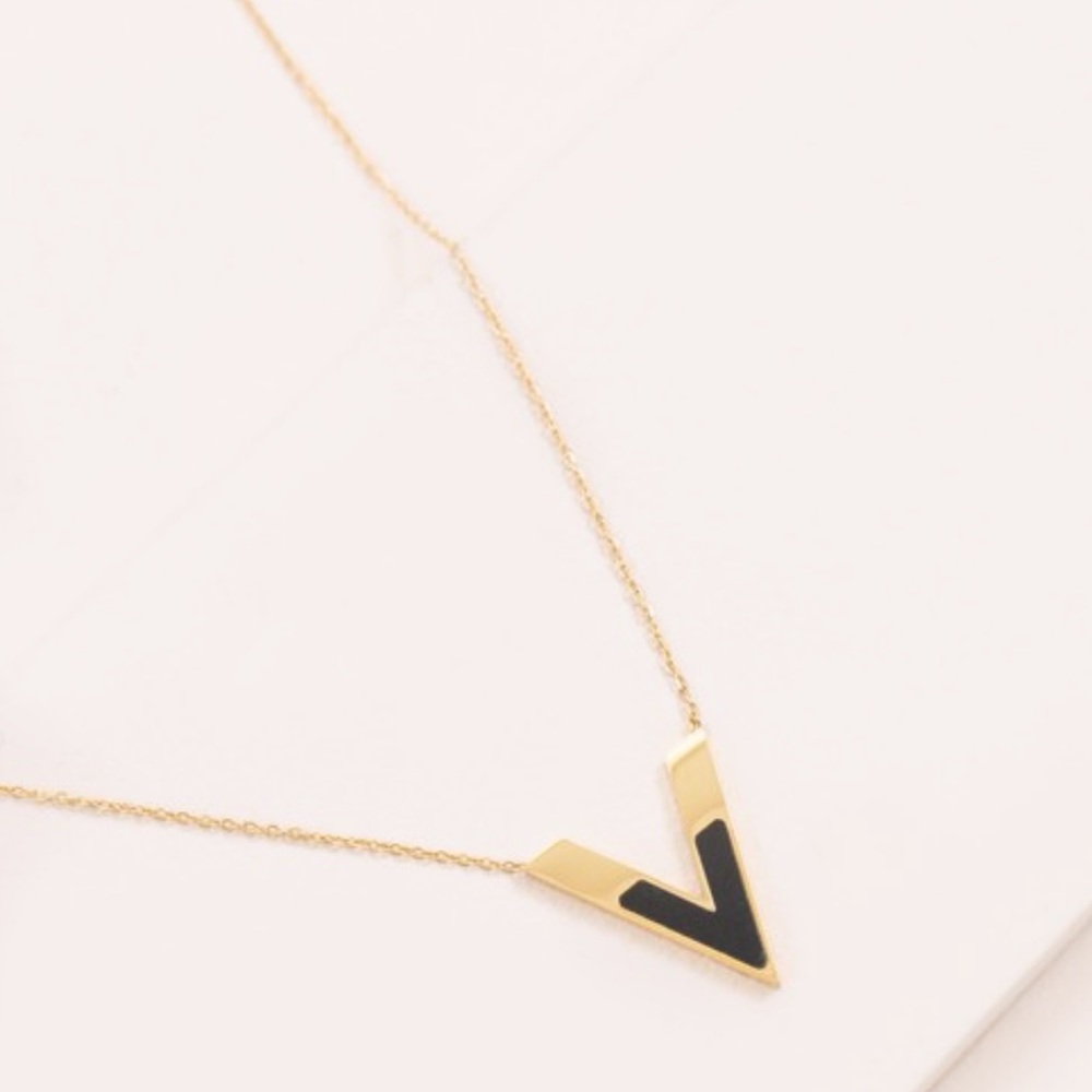 Dainty Gold Plated V Necklace